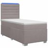 vidaXL Cama box spring con colch&oacute;n con tiras LED Topo 90 x 190 cm Tela