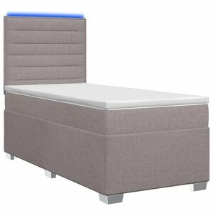 vidaXL Cama box spring con colch&oacute;n con tiras LED Topo 90 x 190 cm Tela