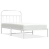 vidaXL Estructura cama sin colch&oacute;n con cabecero metal blanco 100x190cm