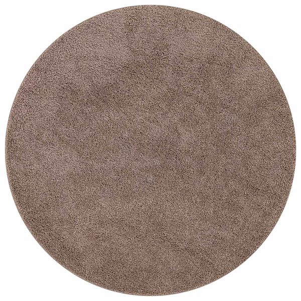 vidaXL Alfombra Shaggy Antideslizante Marr&oacute;n 90 x 90 cm PP