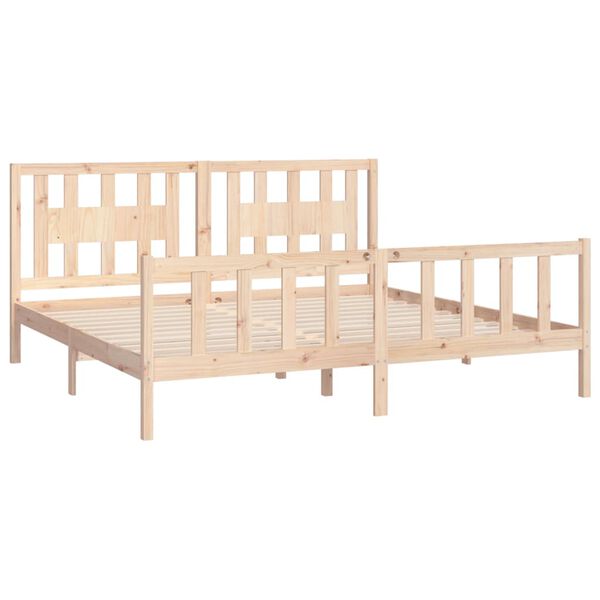 vidaXL Estructura de cama con cabecero madera maciza de pino 180x200cm