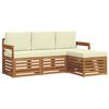 vidaXL Conjunto de sof&aacute;s de exterior 4 uds. Natural y Crema