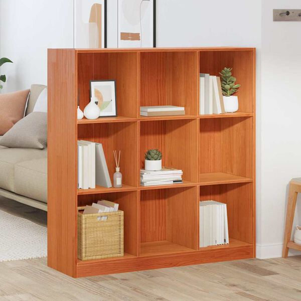 vidaXL Librer&iacute;a Marr&oacute;n cera 104 x 33 x 110 cm Madera de pino macizo