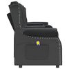 vidaXL Sill&oacute;n reclinable masaje 4 plazas con portavasos cuero PE negro