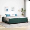 vidaXL Estructura de cama con colch&oacute;n Verde oscuro 200 x 200 cm tela