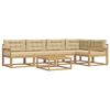 vidaXL Conjunto de sof&aacute;s de exterior 6 uds. y Beige Poli&eacute;ster