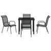 vidaXL Conjunto de Comedor de Jard&iacute;n 5 pcs Negro