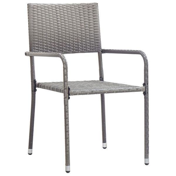 vidaXL Set comedor jard&iacute;n 3 pzas rat&aacute;n sint&eacute;tico gris antracita y gris