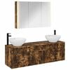 vidaXL Juego de Muebles de Ba&ntilde;o 4 uds. Roble Ahumado