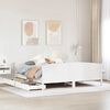 vidaXL Cama sin colch&oacute;n madera maciza de pino blanca 180x200 cm