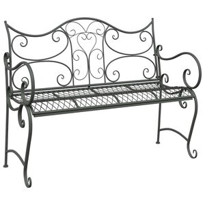 vidaXL Banco de jard&iacute;n 2-N&uacute;mero de plazas 114 x 56,5 x 90 cm Acero