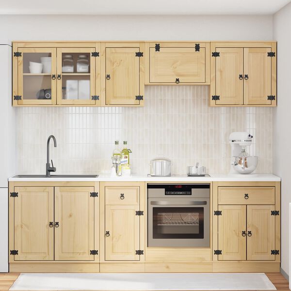 vidaXL Armario con caj&oacute;n SKI 8 pcs Marr&oacute;n Miel Madera de pino macizo