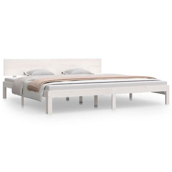 vidaXL Estructura de cama sin colchón madera de pino blanco 200x200 cm