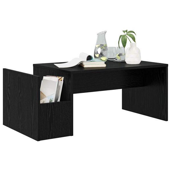 vidaXL Mesa de Caf&eacute; Roble Negro 90 x 45 x 35 cm Madera de ingenier&iacute;a
