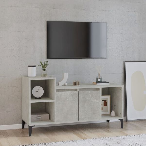 vidaXL Mueble para TV madera contrachapada gris hormigón 100x35x55 cm