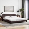 vidaXL Estructura de cama Dover de tela marr&oacute;n oscuro 180x200 cm