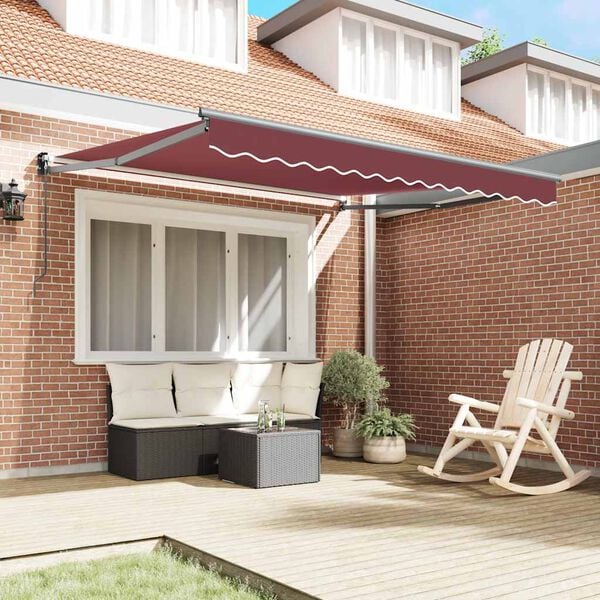 vidaXL Toldo retr&aacute;ctil manual burdeos 300x250 cm