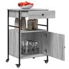 vidaXL Carrito de cocina madera ingenier&iacute;a gris Sonoma 56x43x89,5 cm