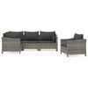 vidaXL Set de muebles de jard&iacute;n 5 pzas y cojines rat&aacute;n sint&eacute;tico gris