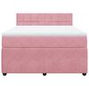 vidaXL Cama box spring con colch&oacute;n terciopelo rosa 140x190 cm