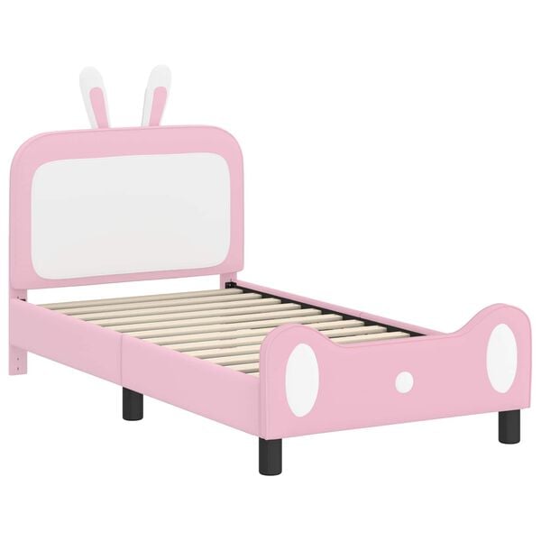 vidaXL Cama para niños con cabecero con cabecera Rosa 80 x 160 cm PU