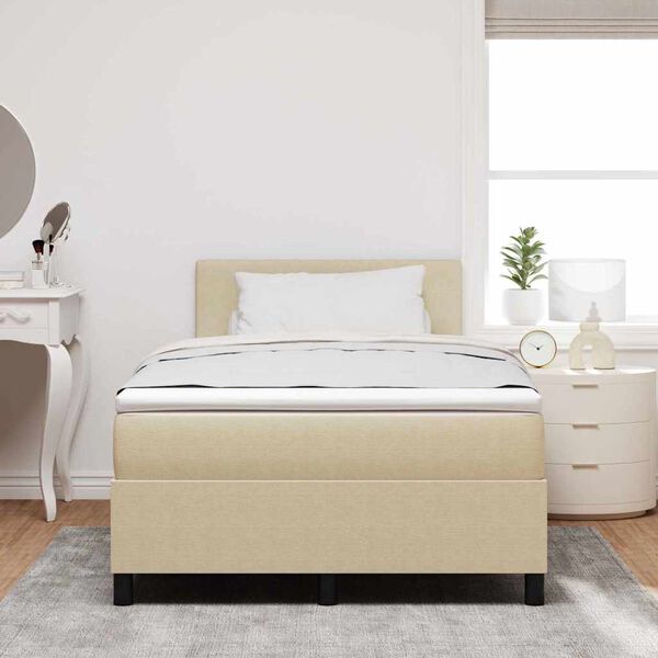 vidaXL Cama Box Spring LED Gris claro y . 120 x 190 cm Tela de Pana