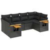 vidaXL Set de sof&aacute;s de jard&iacute;n 6 piezas y cojines rat&aacute;n sint&eacute;tico negro