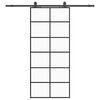 vidaXL Puerta corredera con set herrajes negro 90x205 cm vidrio ESG