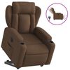 vidaXL Sill&oacute;n el&eacute;ctrico reclinable elevable de tela marr&oacute;n