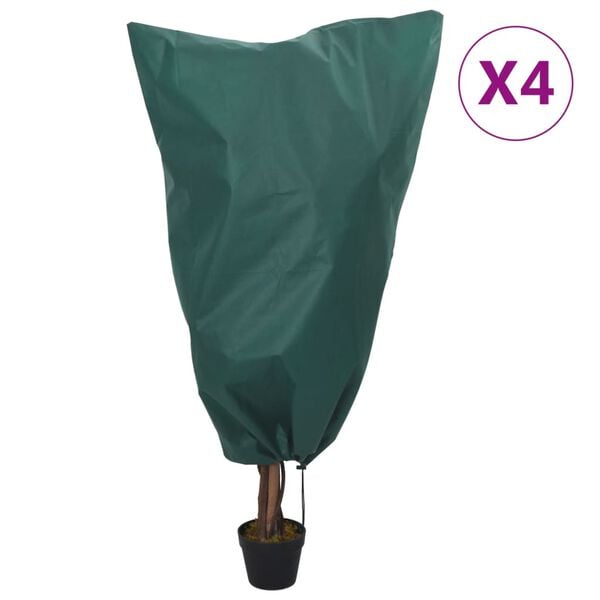 vidaXL Cubierta para plantas con cordón 4 uds 70 g/m² 0,8x1,2 m