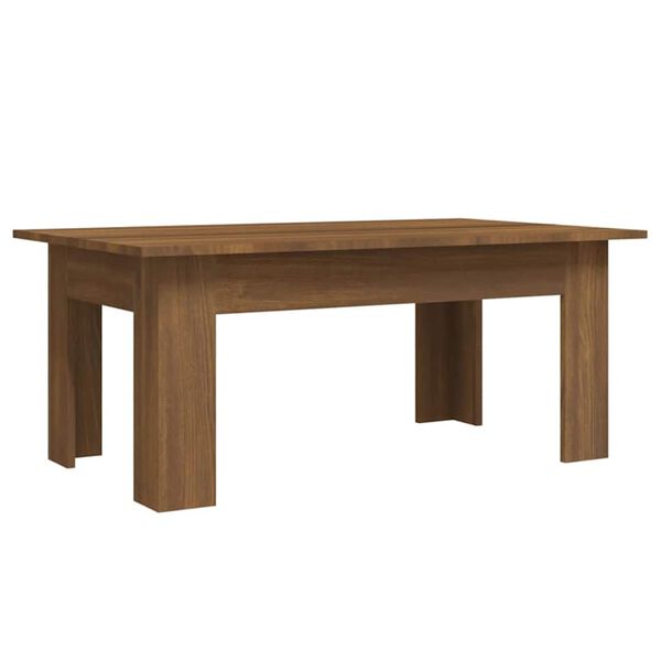 vidaXL Mesa de centro madera contrachapada marr&oacute;n roble 100x60x42 cm