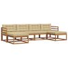 vidaXL Conjunto de sof&aacute;s de exterior 6 uds. Natural y Beige