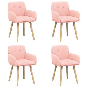 vidaXL Sillas de comedor 4 uds. Boucl&eacute; Rosa 59 x 57 x 85 cm