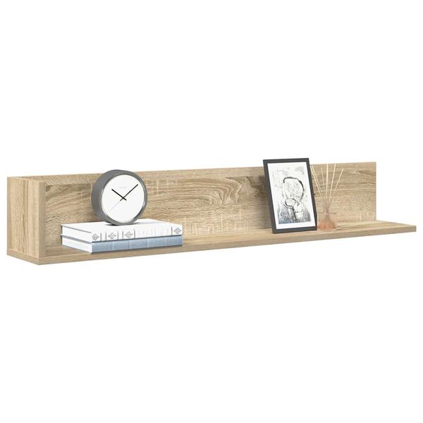 vidaXL Estantes pared 2 uds madera roble Sonoma 100x16,5x16,5 cm