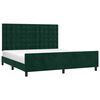 vidaXL Estructura cama sin colch&oacute;n terciopelo verde oscuro 160x200 cm