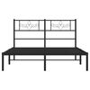 vidaXL Estructura cama sin colch&oacute;n con cabecero metal negro 120x190 cm