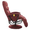 vidaXL Sillón de masaje reclinable de TV cuero sintético rojo tinto