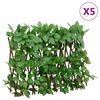 vidaXL Enrejado expandible hiedra artificial verde 5 uds 180x30 cm
