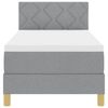 vidaXL Cama tipo Box Spring con colch&oacute;n Gris Claro 80 x 200 cm tela