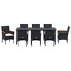 vidaXL Conjunto de Comedor de Jard&iacute;n 9 pcs Negro rat&aacute;n sint&eacute;tico