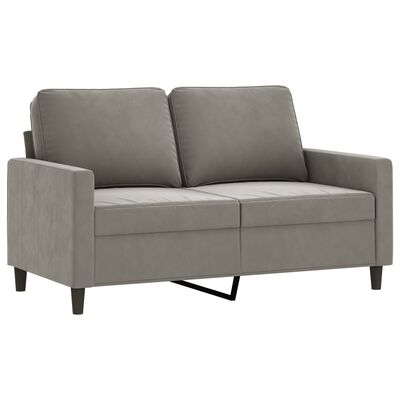 vidaXL Juego de sofás con cojines 2 piezas terciopelo gris claro