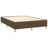 vidaXL Cama box spring colch&oacute;n luces LED tela marr&oacute;n oscuro 140x190 cm