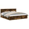 vidaXL Estructura de cama Roble ahumado 200 x 200 cm Madera Ingenieril