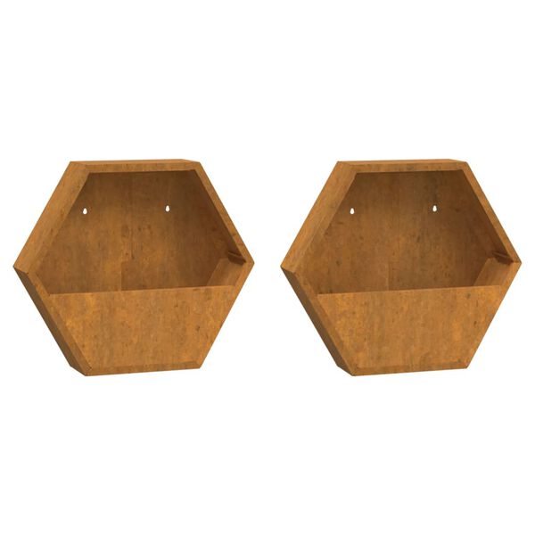 vidaXL Jardineras de pared 2 uds acero corten oxidado 46x10x40 cm