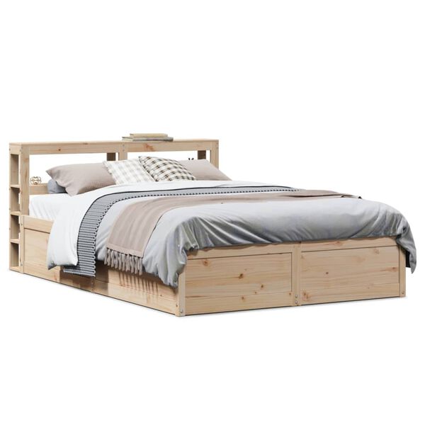 vidaXL Estructura de cama con cabecero madera maciza pino 140x200 cm