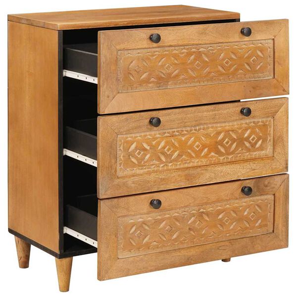 vidaXL Vitrina Marrón claro 60 x 33 x 75 cm madera maciza de mango