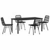vidaXL Conjunto de Comedor de Jard&iacute;n 5 uds. Negro