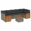 vidaXL Set de sof&aacute;s de jard&iacute;n 8 pzas y cojines rat&aacute;n sint&eacute;tico gris