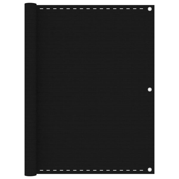 vidaXL Toldo para balcón HDPE negro 120x400 cm