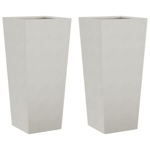 vidaXL Jardineras 2 uds de acero inoxidable 35x35x75 cm